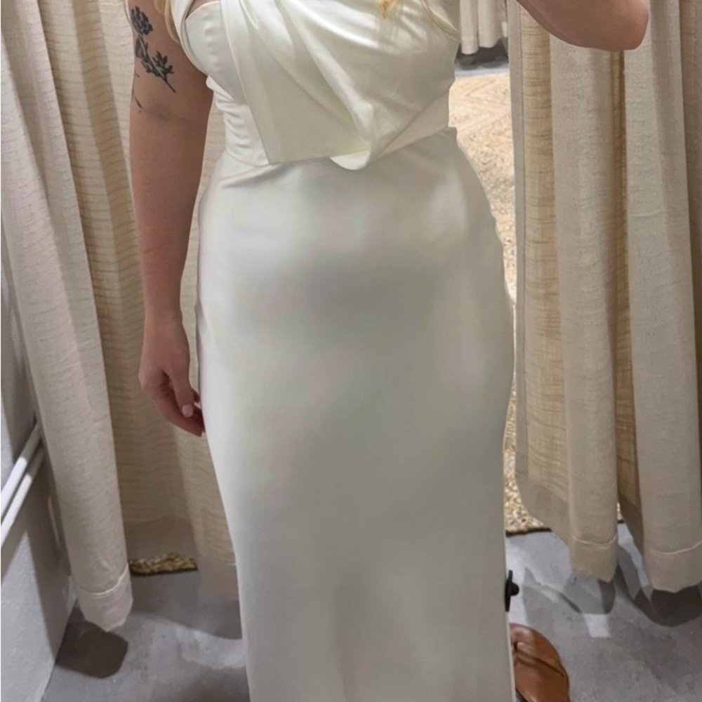 SIGNIFICANT OTHER Macy Draped One Shoulder Satin Dress